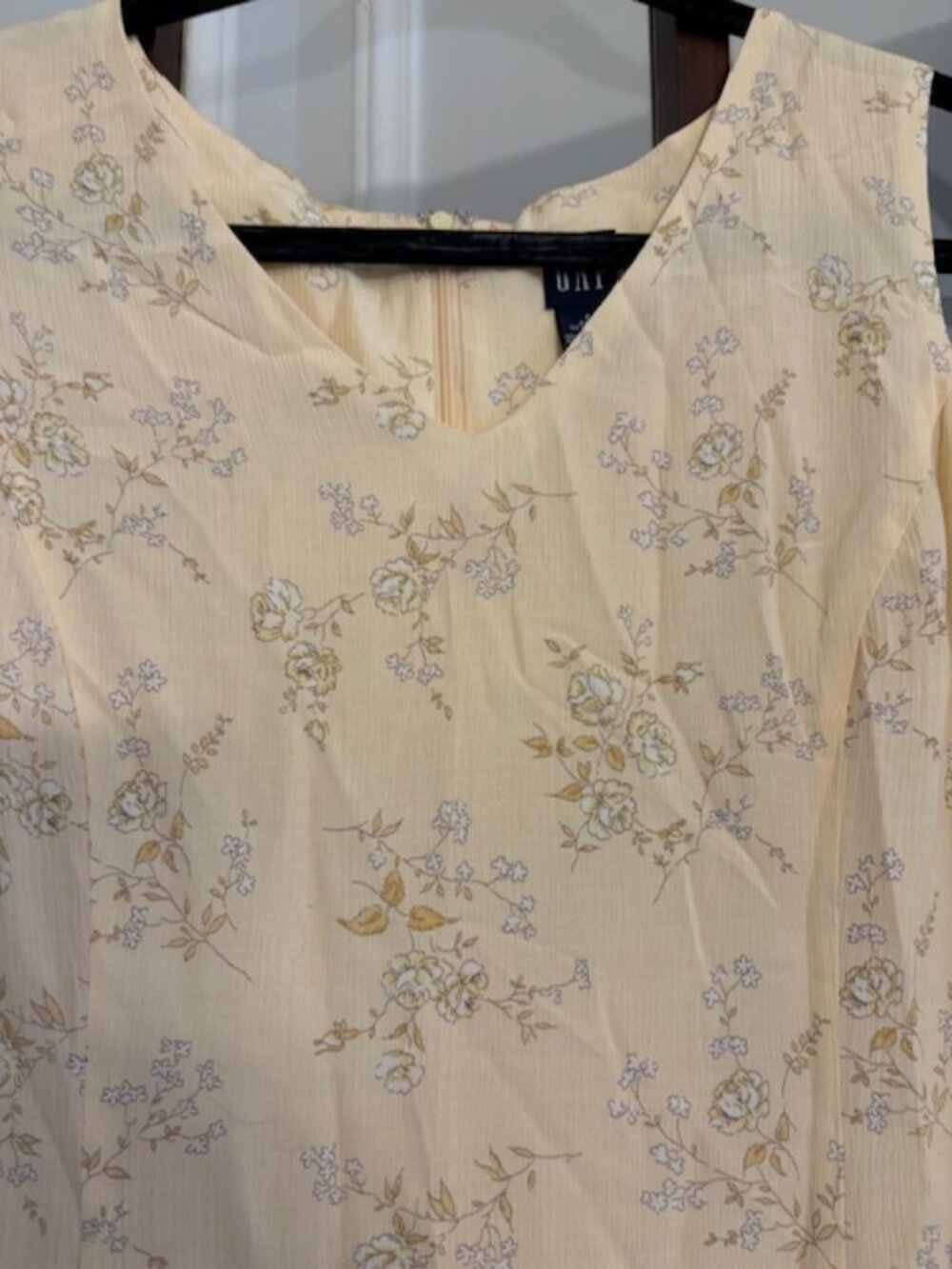 GAP Vintage Yellow Floral Sleeveless Shift Maxi Dress, Size 6 - Picture 2 of 5